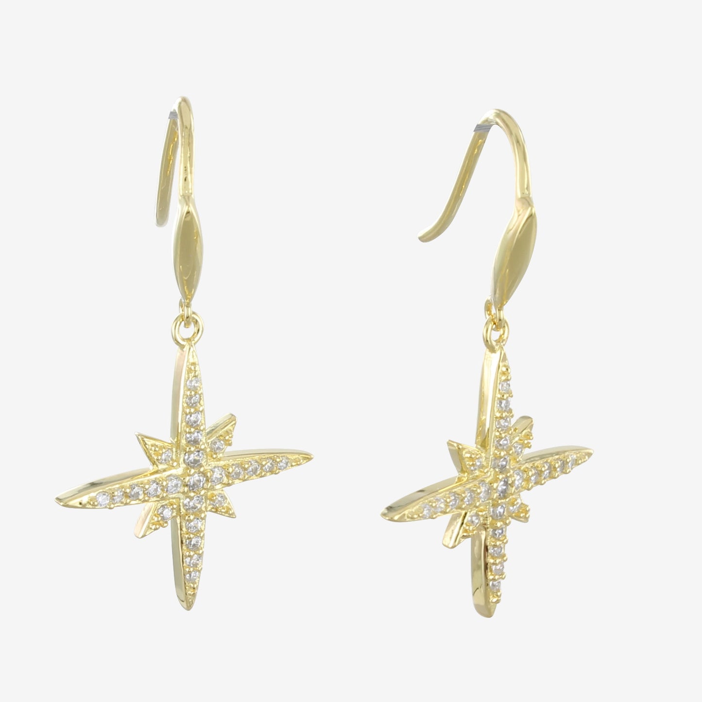 Sparkle Star Sterling Silver Cubic Zirconia Earrings