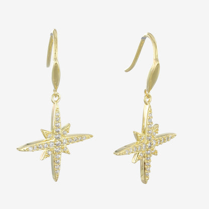 Sparkle Star Sterling Silver Cubic Zirconia Earrings