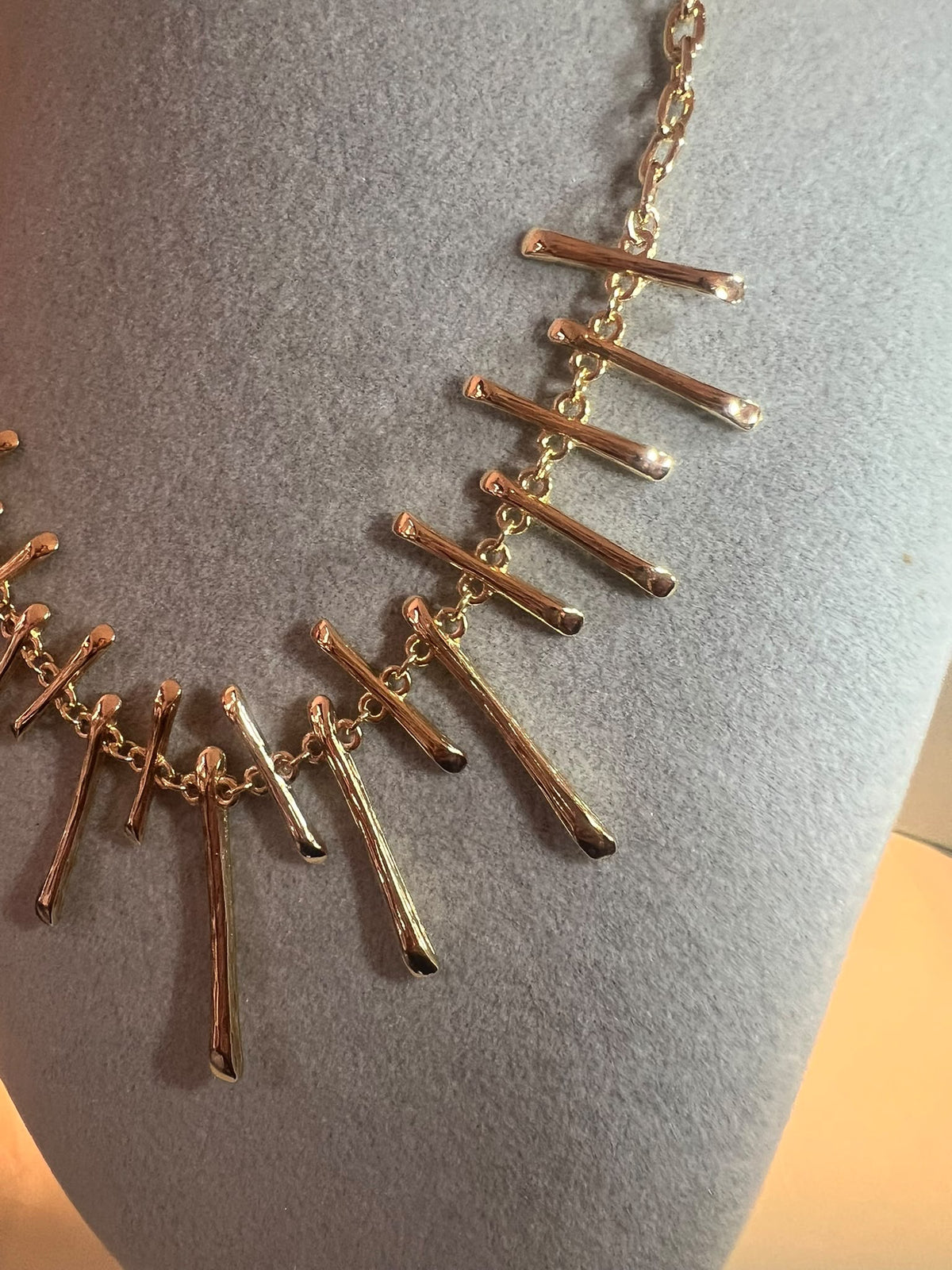Gold Fringe Stainless Steel & Gold Plated Necklace