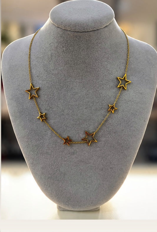 Gold Starburst Stainless Steel Chain