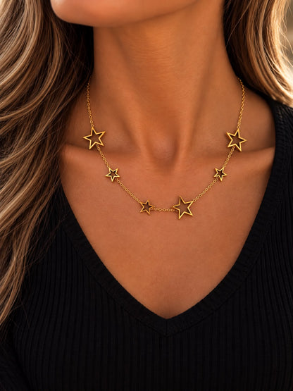 Gold Starburst Stainless Steel Chain