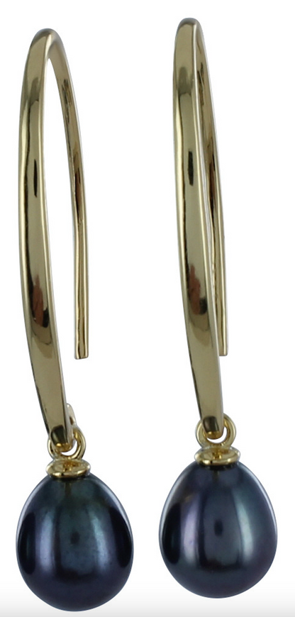 Long Loop Peacock Pearl Earrings