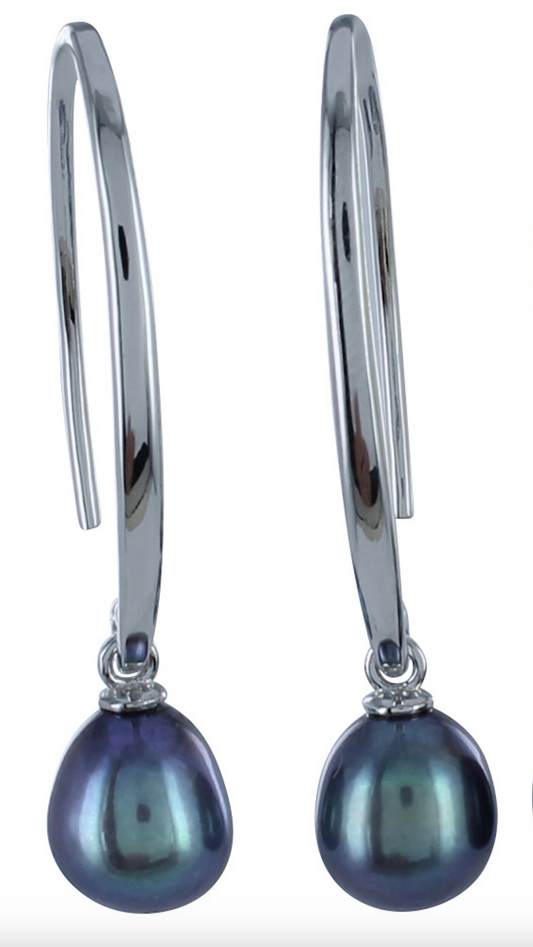 Long Loop Peacock Pearl Earrings