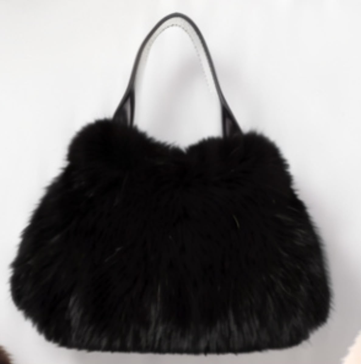 Mini Faux - Faux Fur Mini Bag with PU Handle