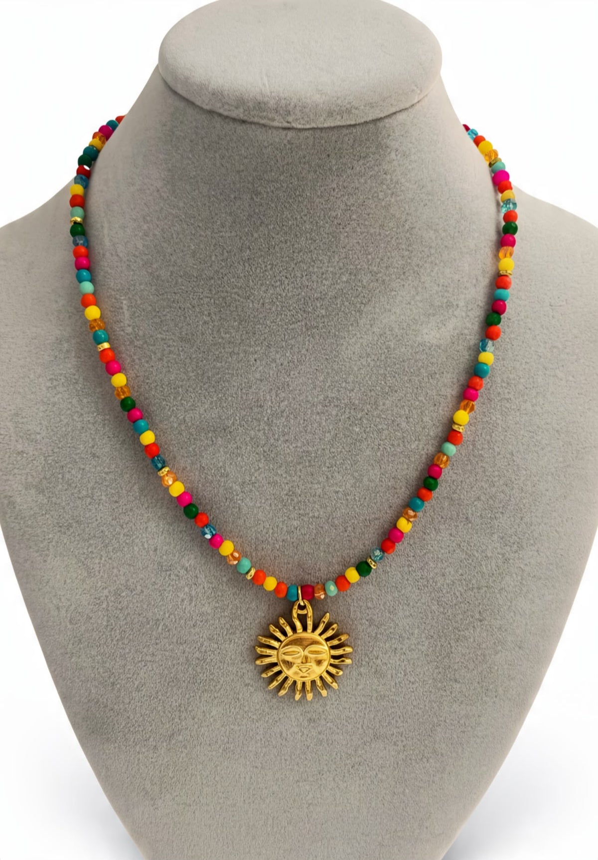 Neon Fest Gold Charm Beads Necklace