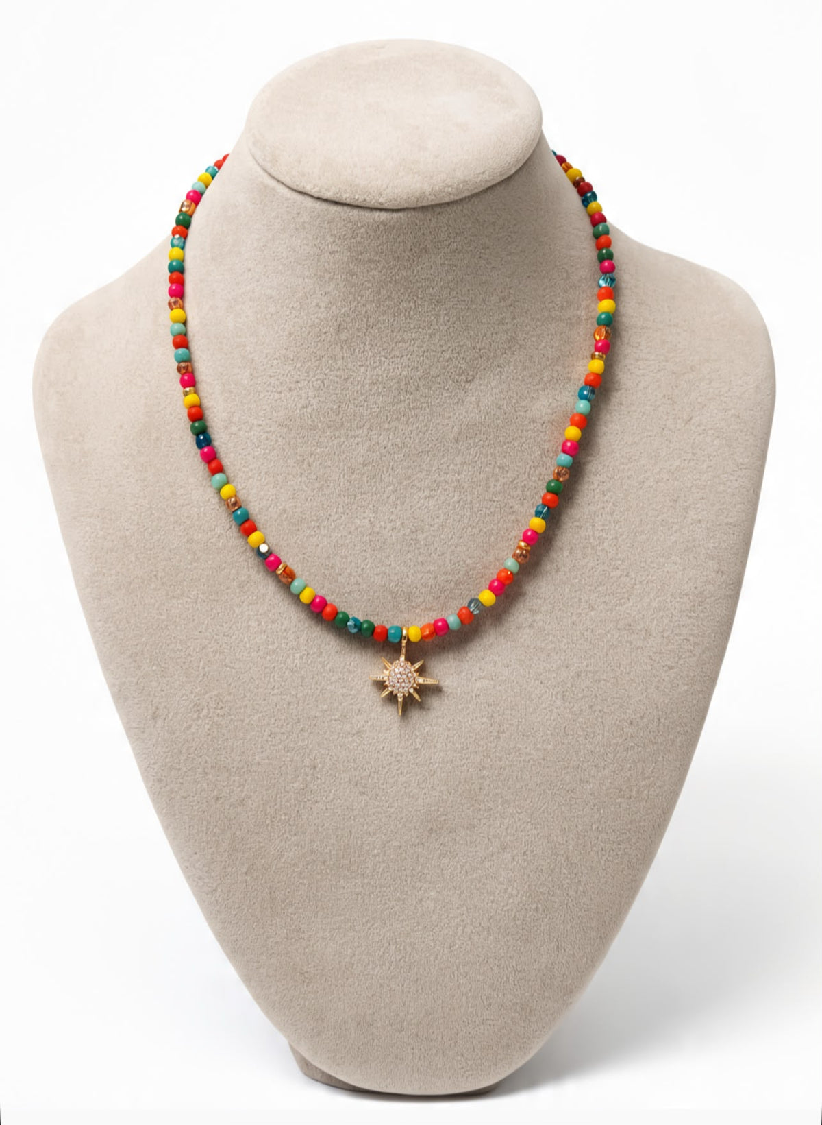 Neon Fest Gold Charm Beads Necklace