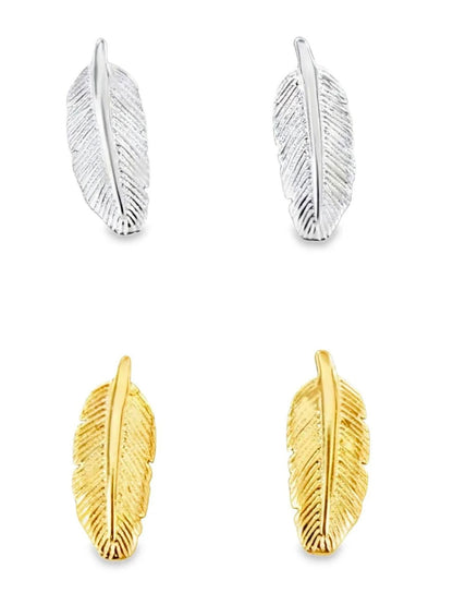 Sterling Silver Fine Feathers Ear Studs