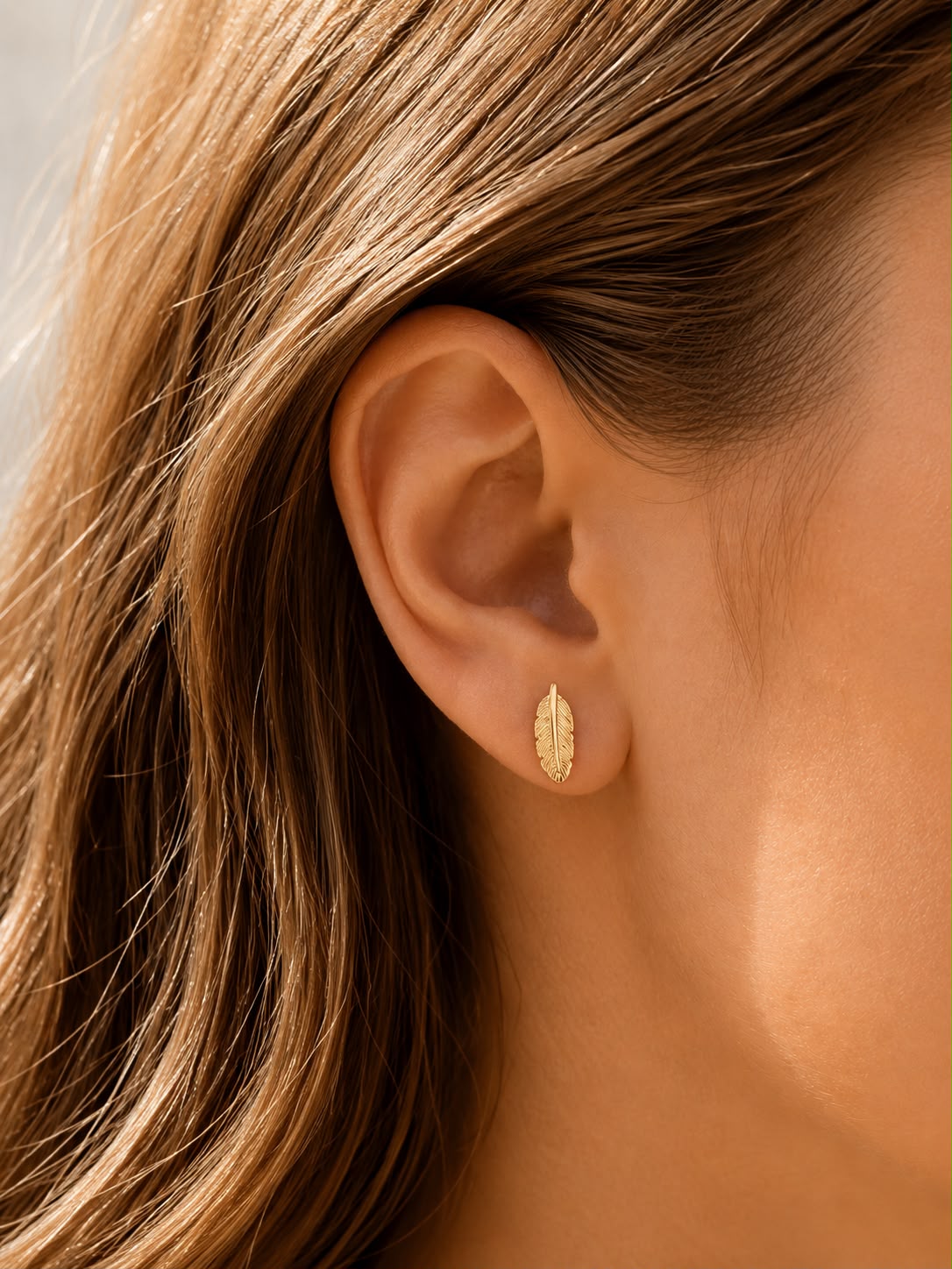 Sterling Silver Fine Feathers Ear Studs