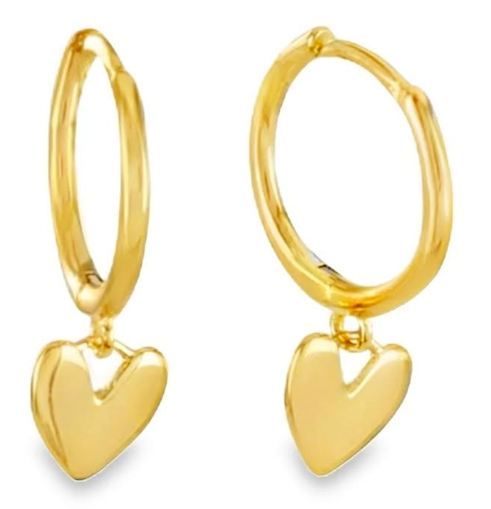 Sterling Silver Heart Huggies Hoops