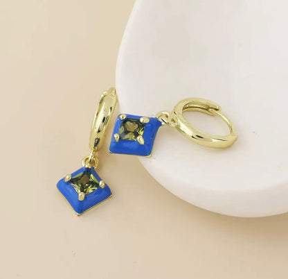 Gold-plated Azure Glow Hoop Earrings