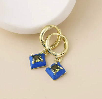 Gold-plated Azure Glow Hoop Earrings