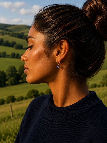 Gold-plated Azure Glow Hoop Earrings