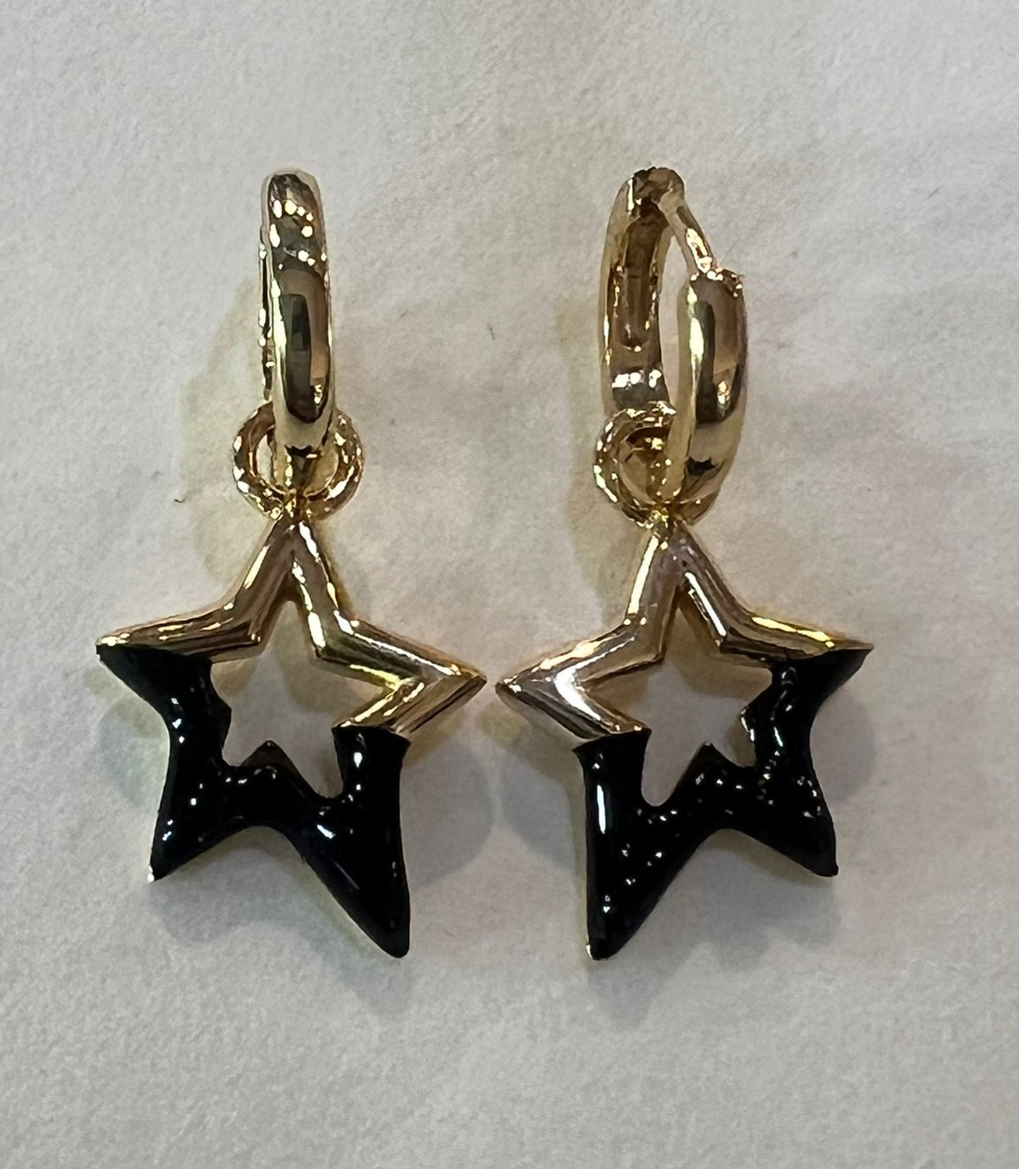 Enamel Star Huggie Hoop Earrings